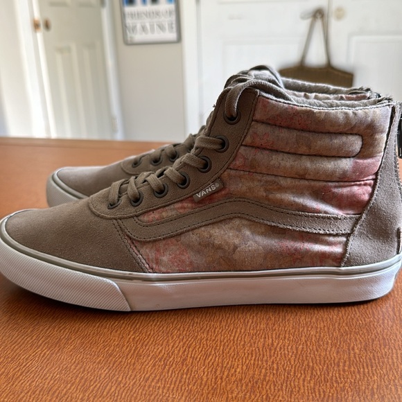 Tan Floral Vans High-Tops 8.5 - Picture 3 of 6